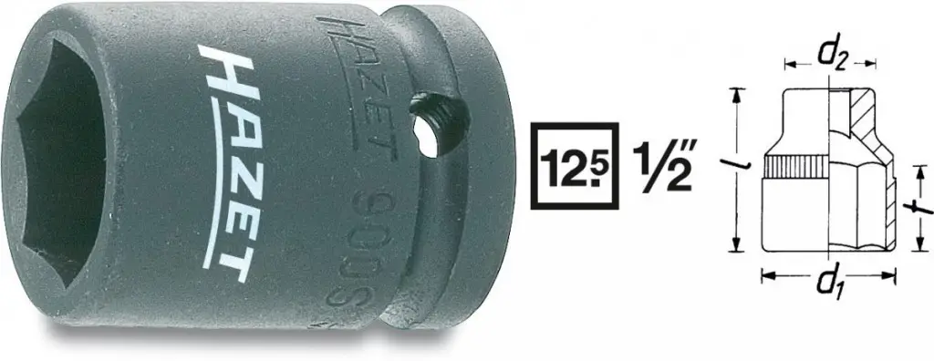 Kovaný vnitřní nástrčný klíč 1/2" šestihranný 24mm, Hazet 900S-24