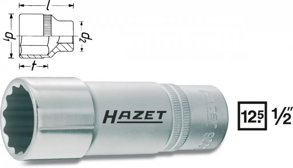 Vnitřní nástrčný klíč 1/2" dvanáctihranný 17mm, Hazet 900TZ-17