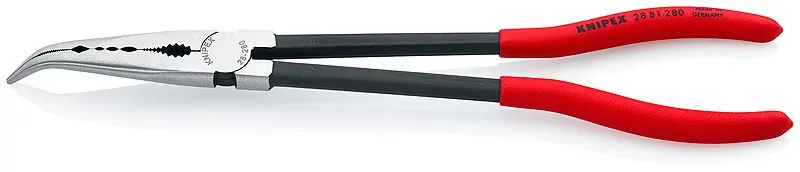 Montážní zahnuté půlkulaté kleště 280 mm Knipex extra dlouhé - 2881280