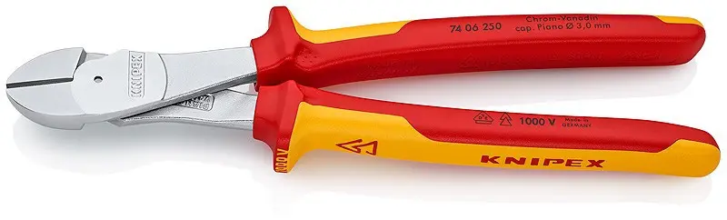 Silové boční štípací kleště 250 mm KNIPEX 74 06 250 - 1000V. Chromováno, vícesložkové návleky VDE 74 06 250