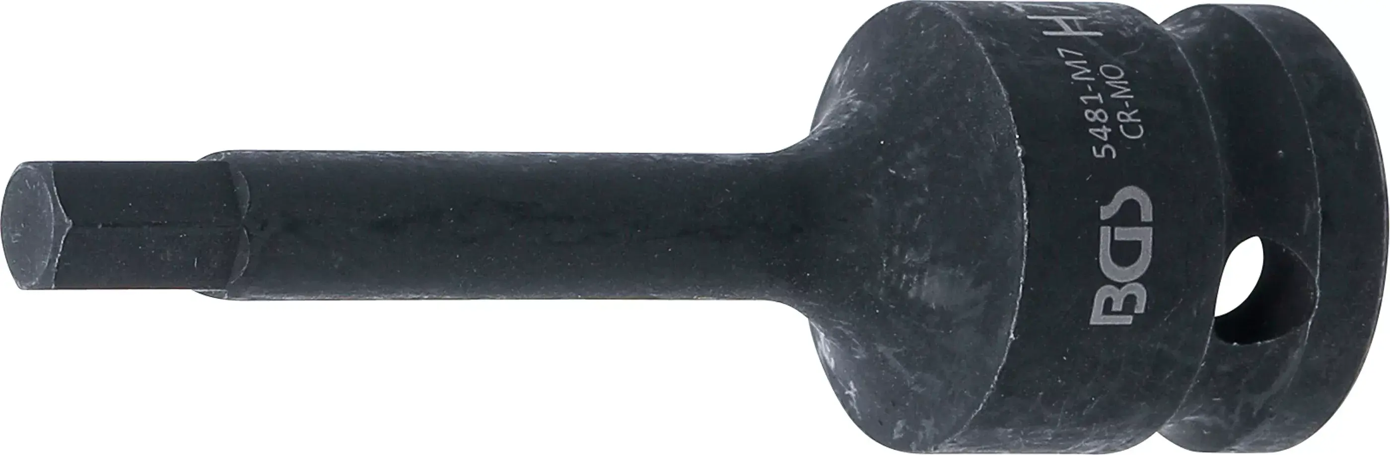 Rázový nástrčný klíč HEX 1/2", 7 mm, prodloužený - B5481-M7