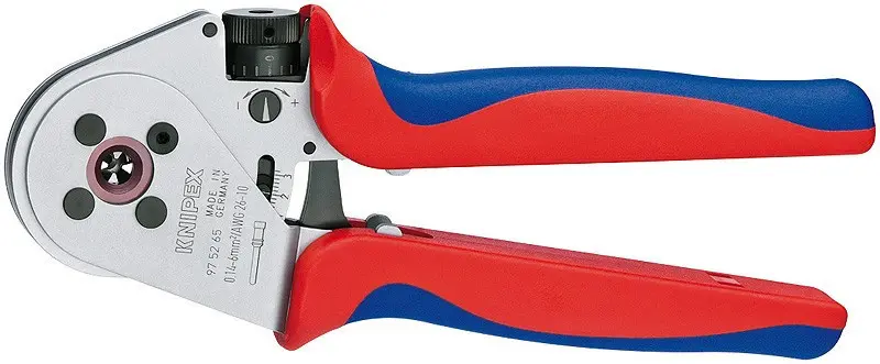 Čtyřtrnové krimpovací kleště pro soustružené kontakty chromované 230 mm  - 975265
