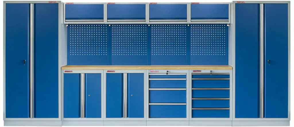 Kvalitní PROFI BLUE dílenský nábytek - 4535 x 2000 x 495 mm - MTGS1300AA2