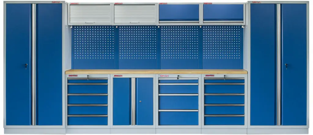 Kvalitní PROFI BLUE dílenský nábytek - 4535 x 2000 x 495 mm - MTGS1300AH