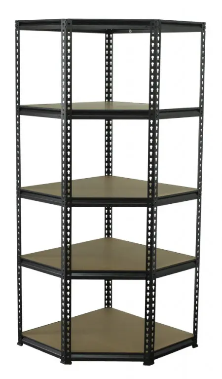 Rohový policový regál PREMIUM, 5 polic - 1830 x 730 x 730 mm - AH017