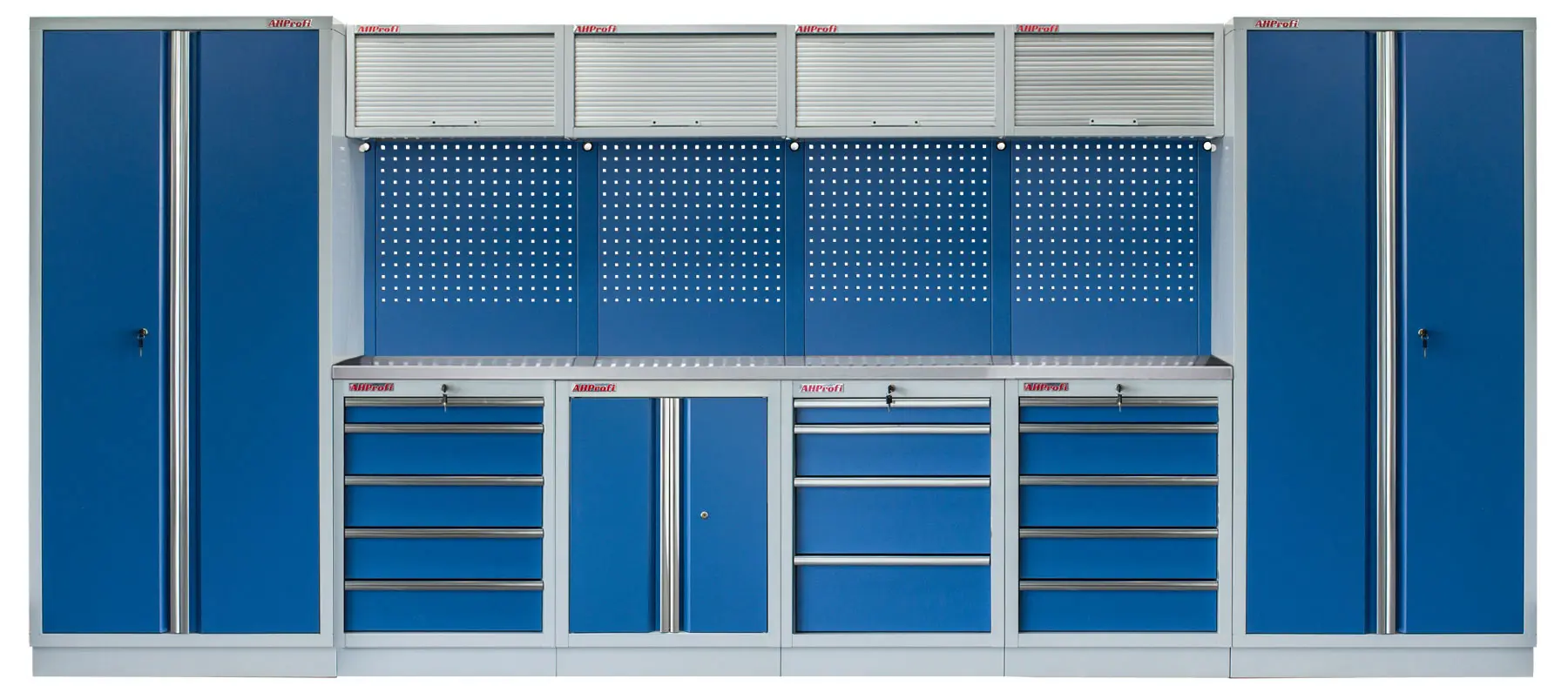 Kvalitní PROFI BLUE dílenský nábytek - 4535 x 2000 x 495 mm - MTGS1300AO
