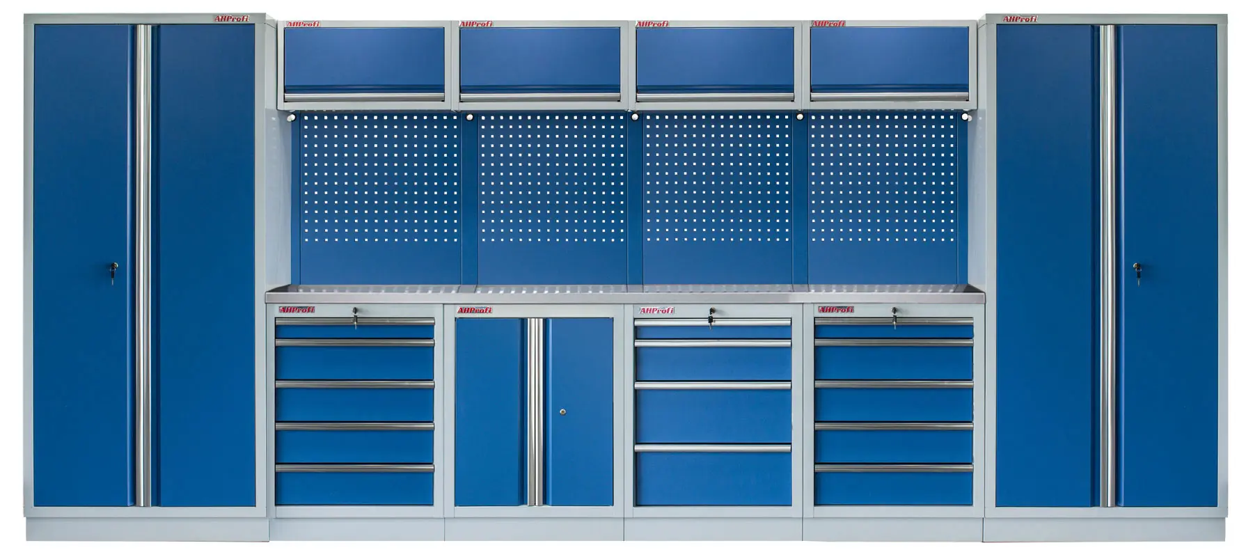 Kvalitní PROFI BLUE dílenský nábytek - 4535 x 2000 x 495 mm - MTGS1300AP