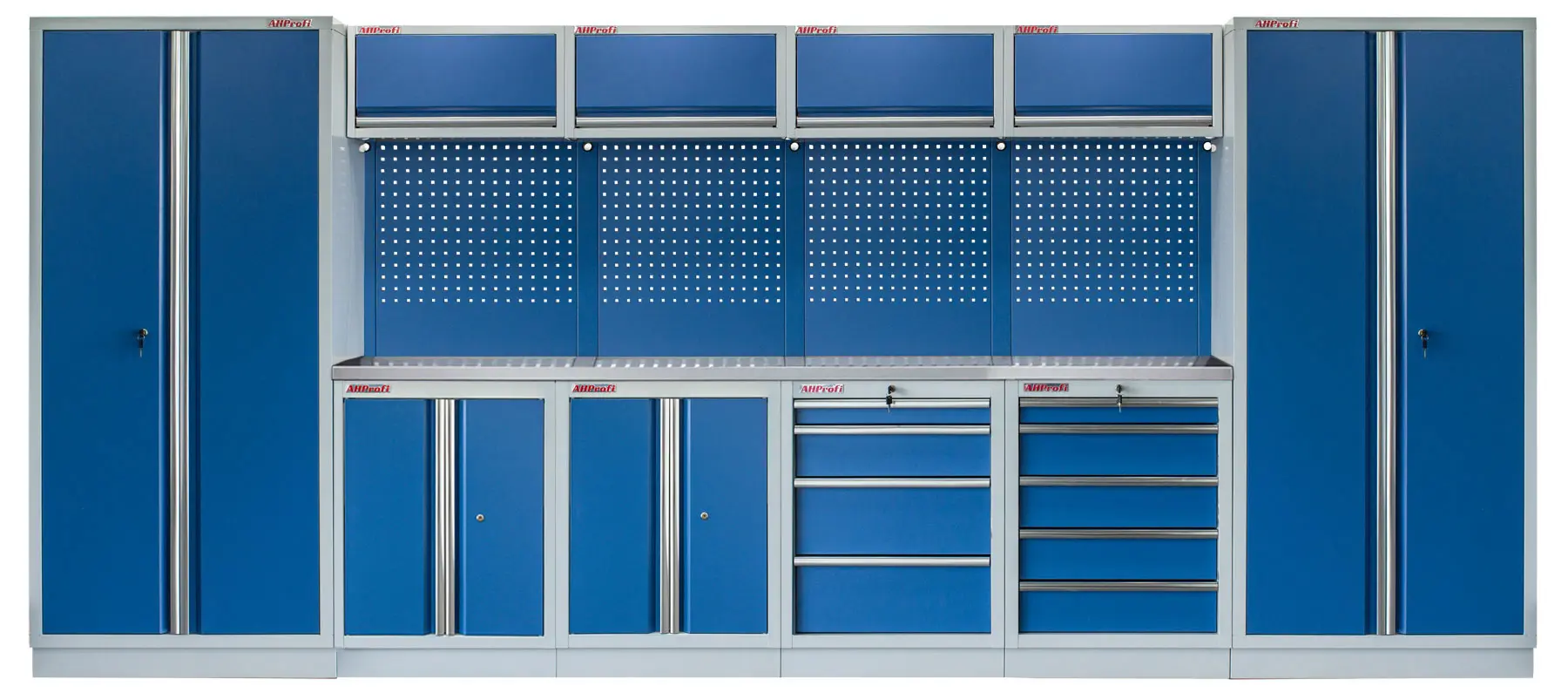 Kvalitní PROFI BLUE dílenský nábytek - 4535 x 495 x 2000 mm - MTGS1300BB2