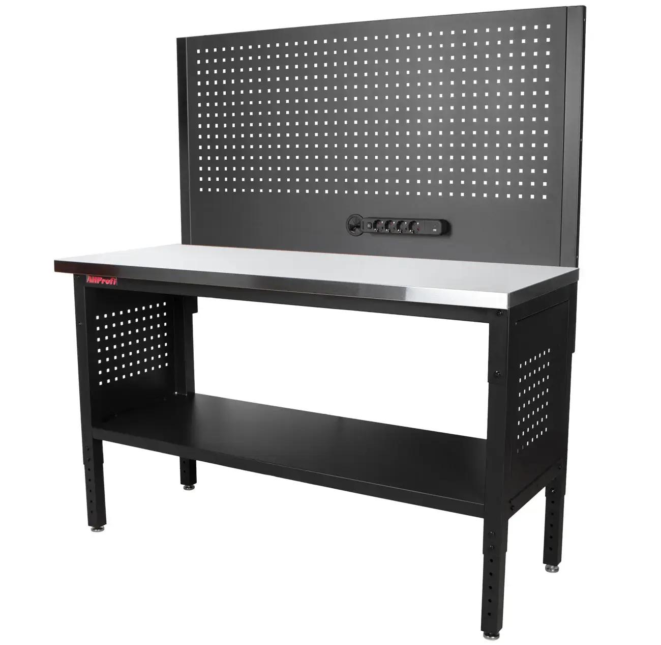 Dílenský stůl EXPERT se zástěnou, 152 cm, nerezová deska - TSP6024SBAL3