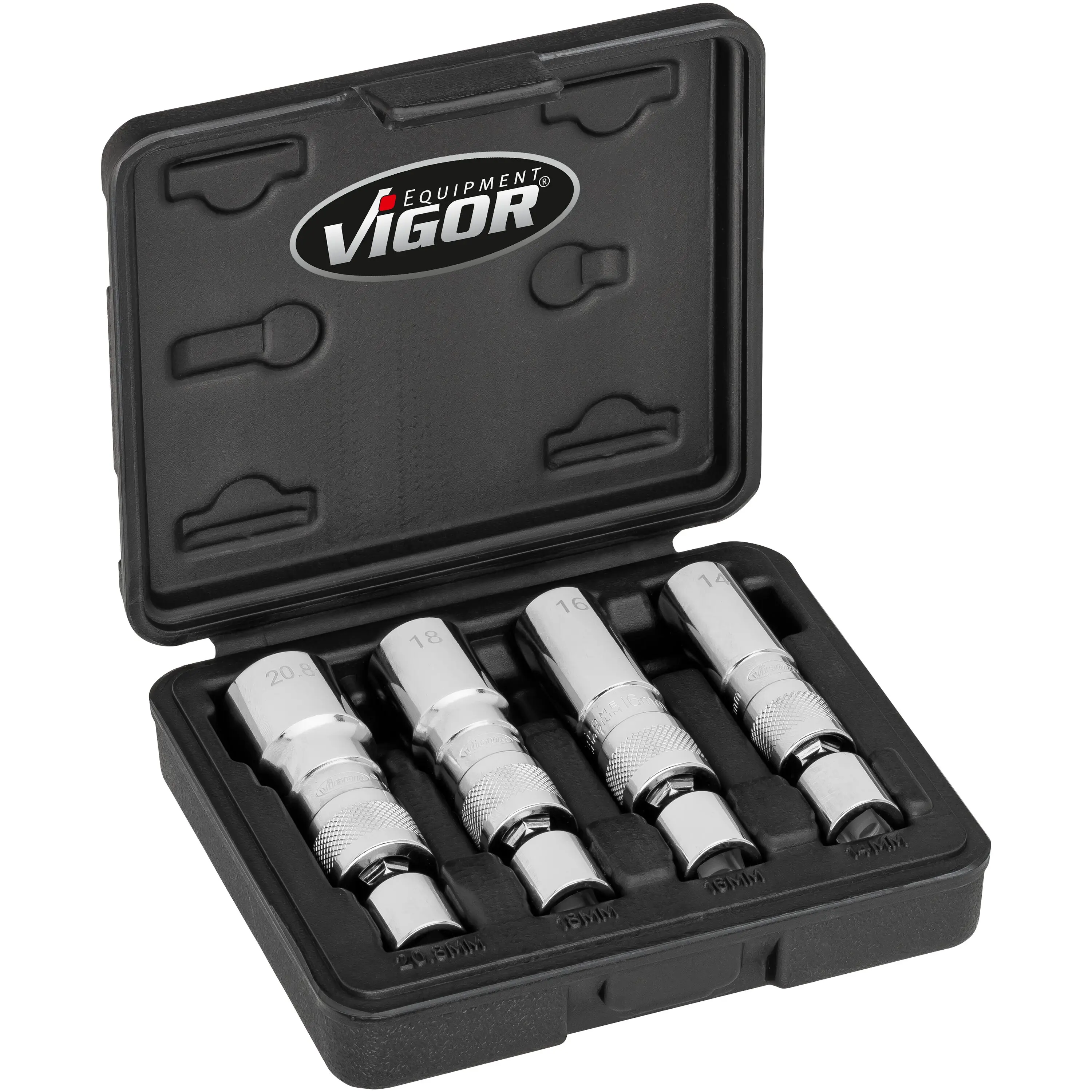 Nástrčné klíče na svíčky, kloubové, 3/8", 14, 16, 18, 20,8 mm, - V7002/4