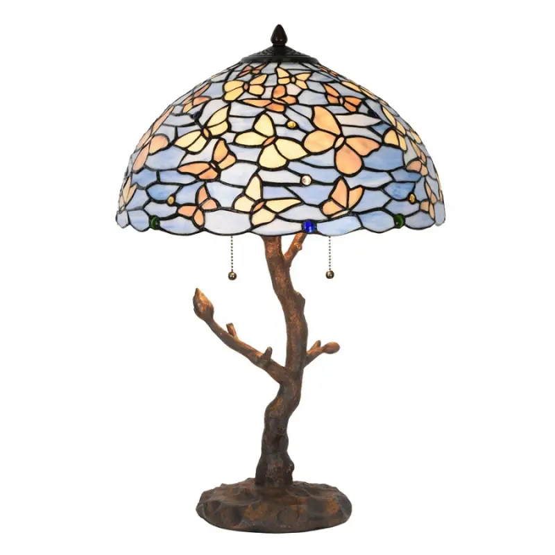 Stolní lampa Tiffany Nolace s motivem motýlů – 40x60 cm