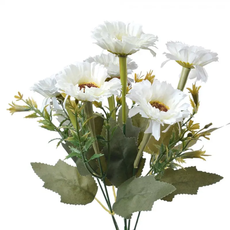 Umělé květiny bílé gerbery – 30 cm