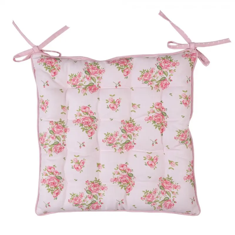 Podsedák s výplní s růžičkami Sweet Roses – 40x40x4 cm