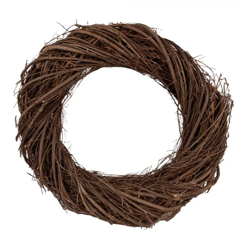 Hnědý proutěný věnec Alex – 40 cm