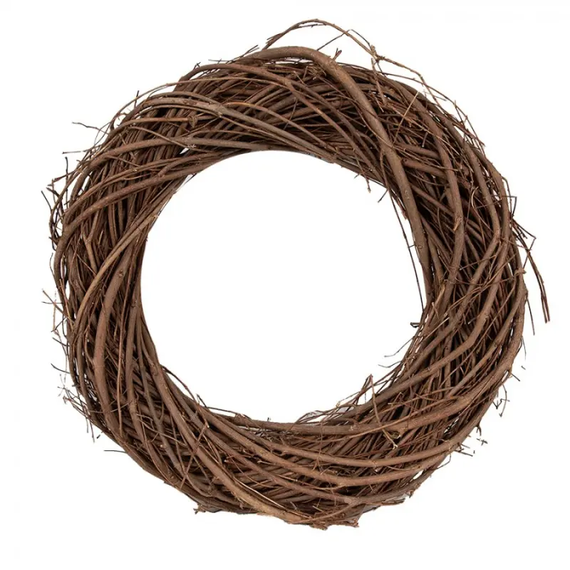 Hnědý proutěný věnec Alex – 25 cm
