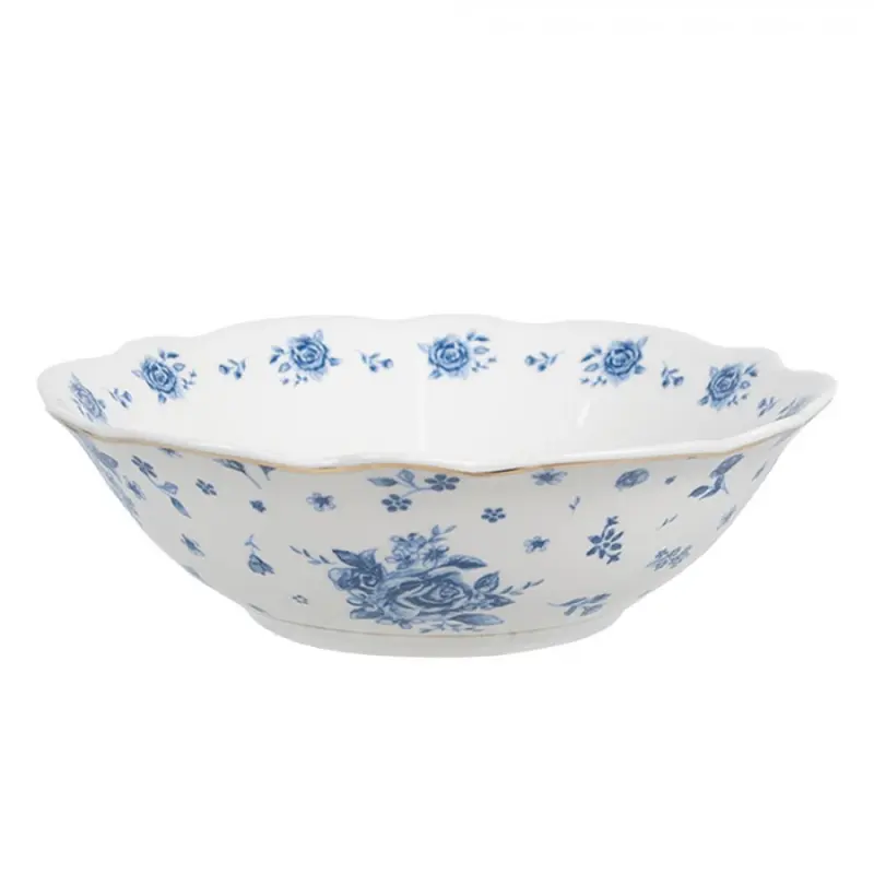 Porcelánová miska na polévku se vzorem modré růže Blue Rose Blooming – 350 ml