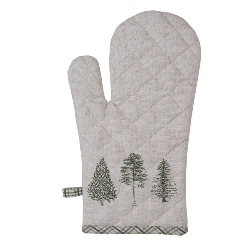Bavlněná chňapka se vzorem jehličnatých stromů Natural Pine Trees – 18x30 cm