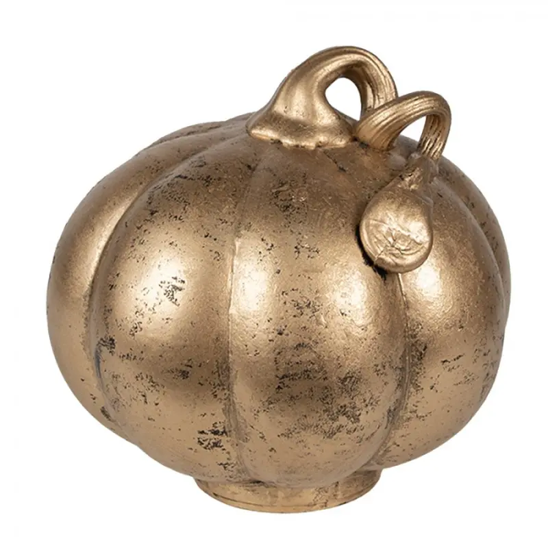 Měděná antik skleněná dekorace dýně Pumpkin - Ø 15*15 cm Clayre & Eef