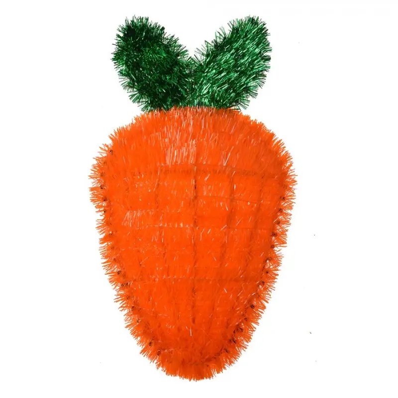 Oranžová plastová nástěnná dekorace ve tvaru mrkvičky – 20x3x37 cm
