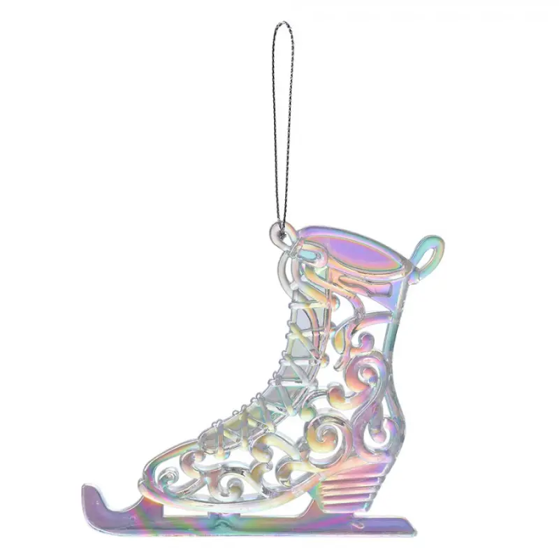 Holografická vánoční ozdoba ve tvaru brusle na led – 12 cm