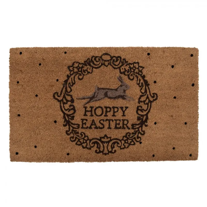 Kokosová rohožka s velikonočním motivem zajíce a nápisem Hoopy Easter – 75x45 cm