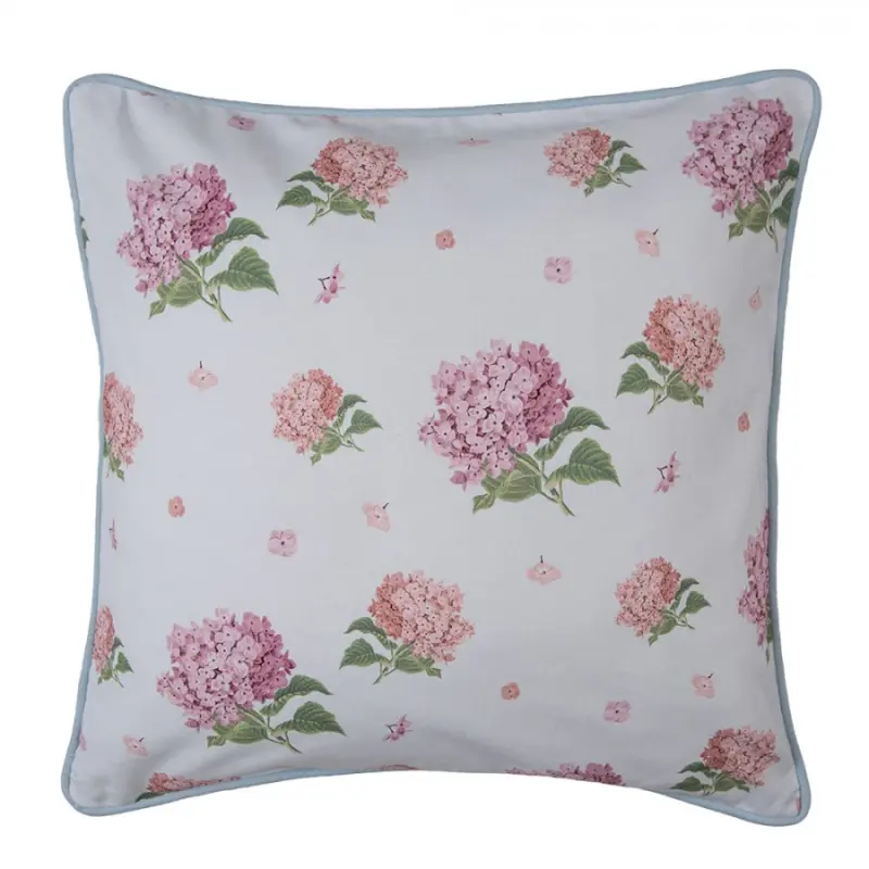 Bavlněný povlak na polštář s květy hortenzie Vintage Grace - 40*40cm Clayre & Eef