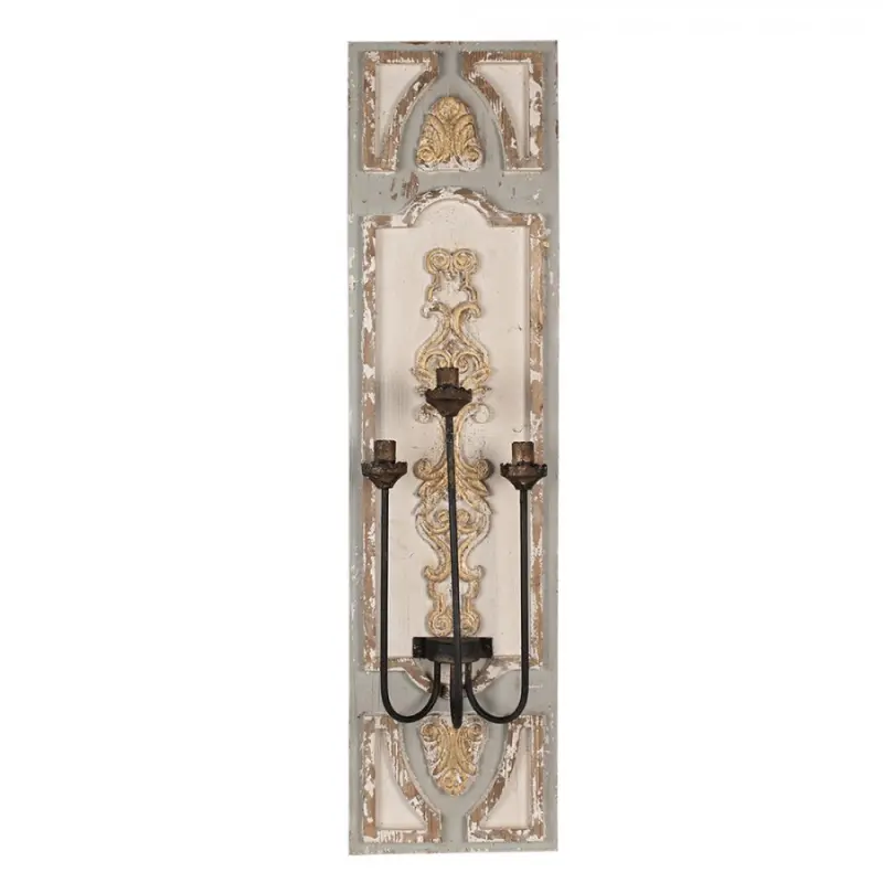 Béžovo-šedé nástěnné svítidlo na 3 žárovky Patricia - 31*19*120 cm E14/max 3*25W Clayre & Eef