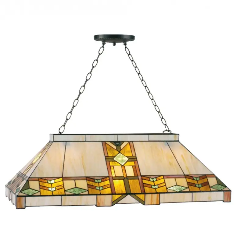 Žlutý mozaikový skleněný lustr Tiffany Ine – 92x47x125 cm