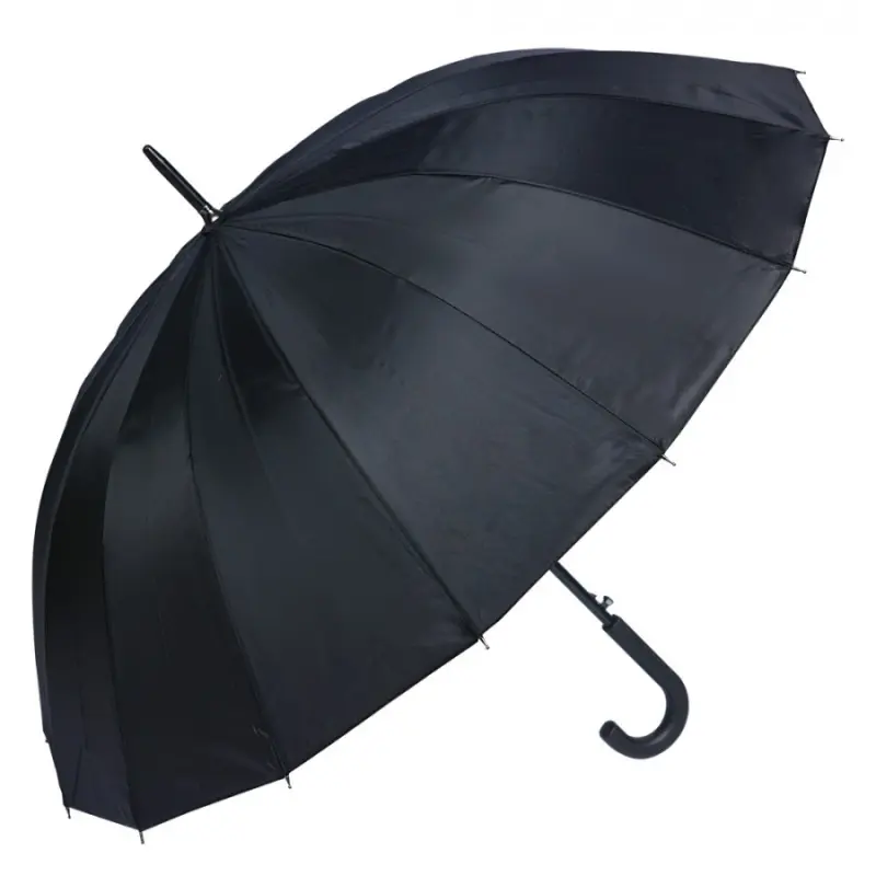Černý basic deštník s černým držadlem – 60 cm