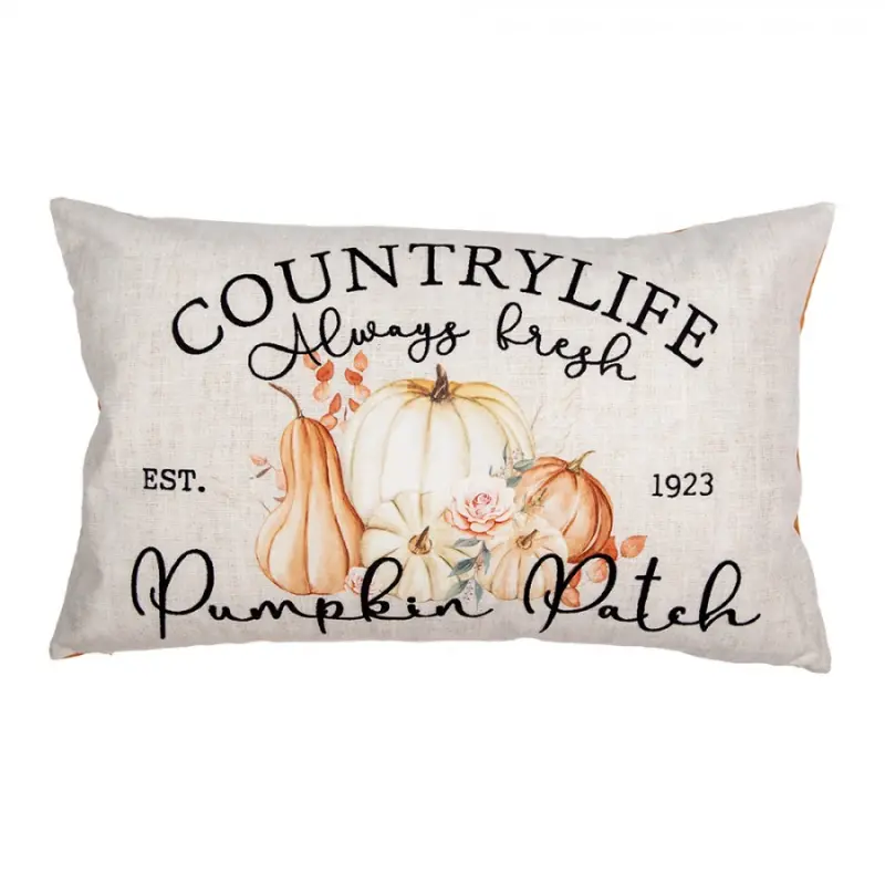 Podzimní povlak na polštář s dýněmi a nápisem Countrylife Always Fresh Pumpkin Patch – 30x50 cm