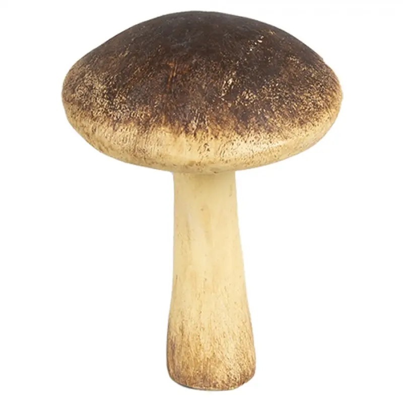 Hnědo-béžová dekorace houba Mushroom - Ø 9*12 cm Clayre & Eef