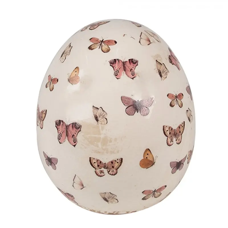 Dekorace keramické vajíčko s motýlky Butterfly Paradise L – 14x16 cm