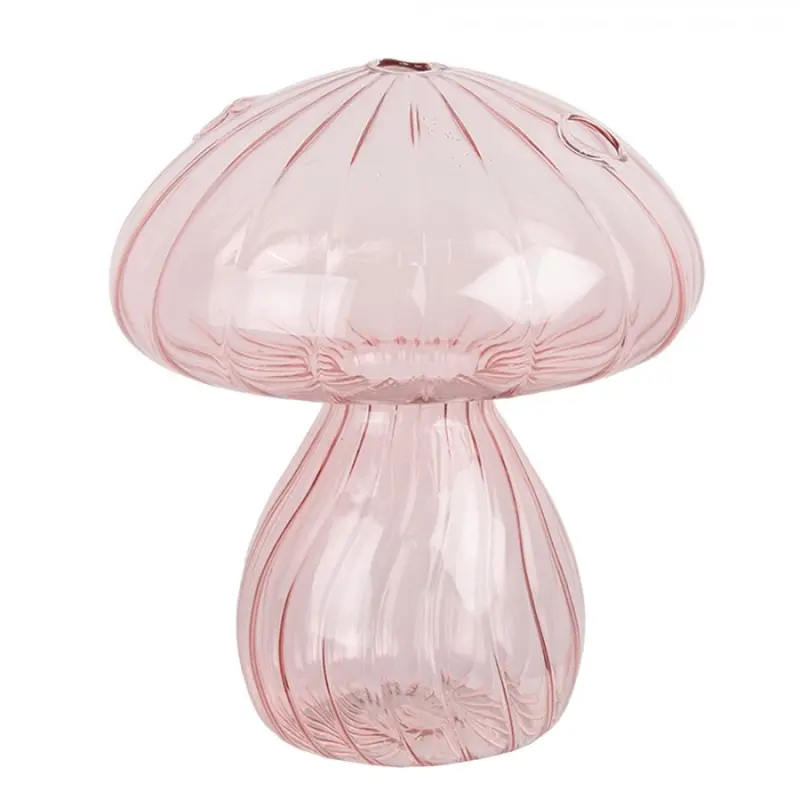 Růžová skleněná dekorace houbička Avonturen – 13x15 cm Ř Pink