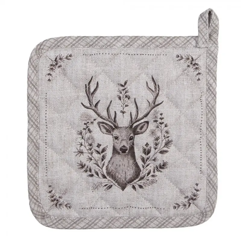 Bavlněná chňapka / podložka pod hrnec s motivem jelena Gentle Wilderness – 20x20 cm