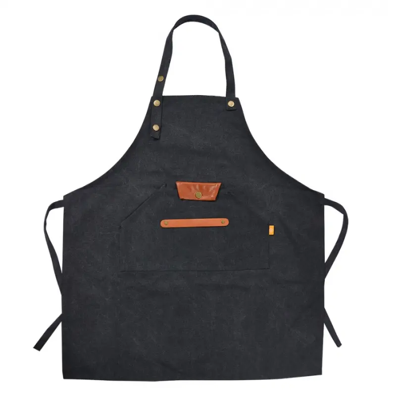 Modro-černá vintage kuchyňská zástěra - 78*70 cm  Clayre & Eef