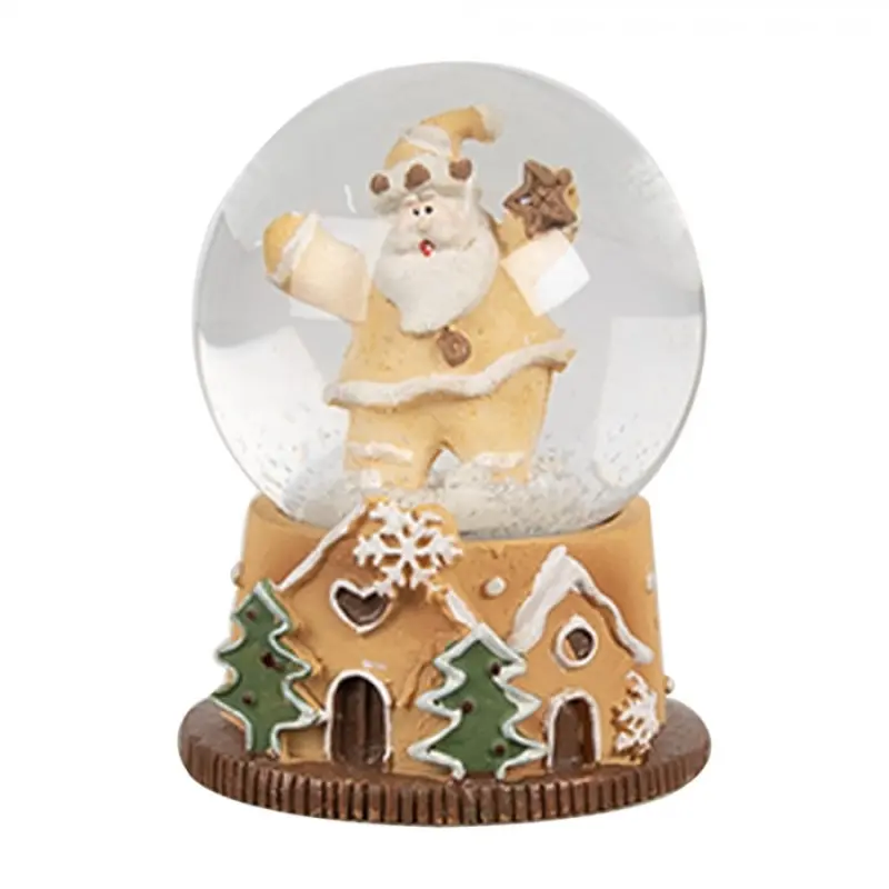 Malá vánoční sněhová koule / sněžítko s perníkovým Santa Clausem – 5x6 cm