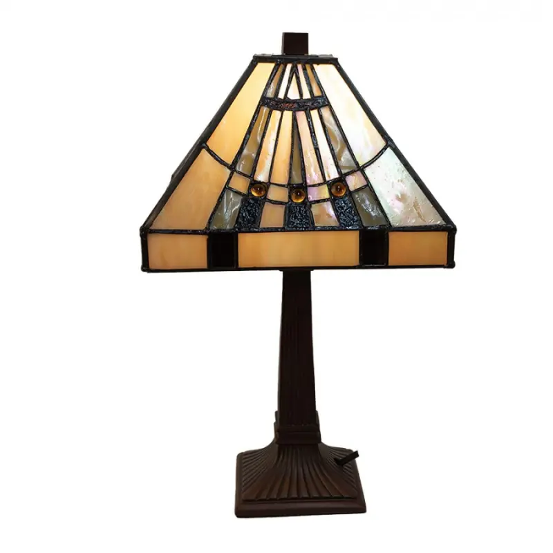 Stolní lampa Tiffany ve stylu art deco Elrieke – 23x23x38 cm