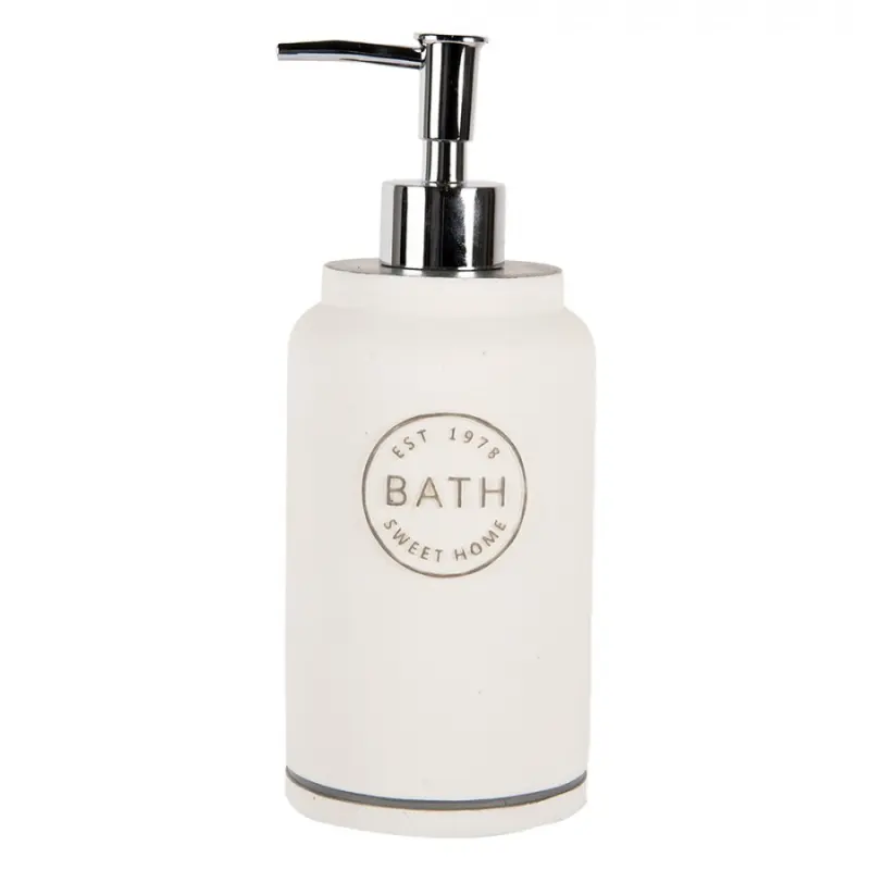 Bílý zásobník na mýdlo s pumpičkou Bath Sweet Home – 475 ml