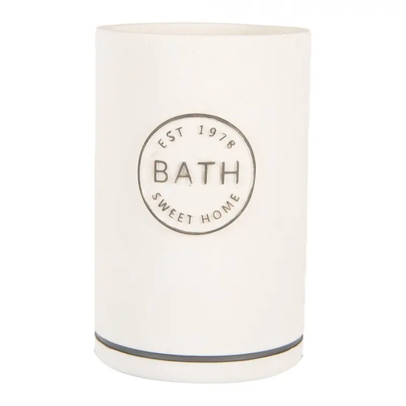 Bílý držák na zubní kartáčky Bath Sweet Home – 8x13 cm