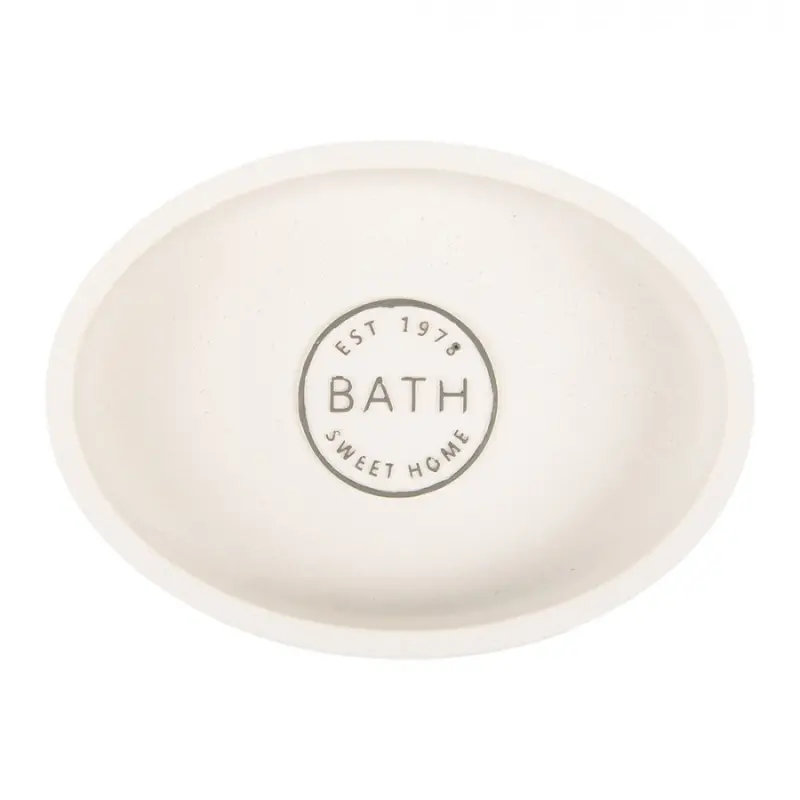 Bílá miska na mýdlo Bath Sweet Home – 14x10x3 cm