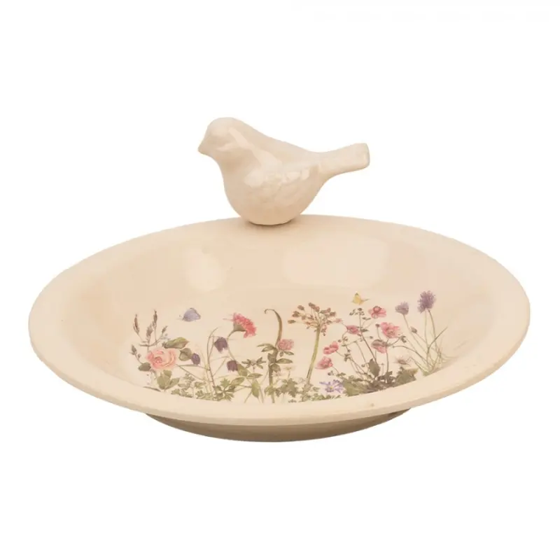 Keramické krmítko pro ptáčky Flowers of Love M – 26x10 cm
