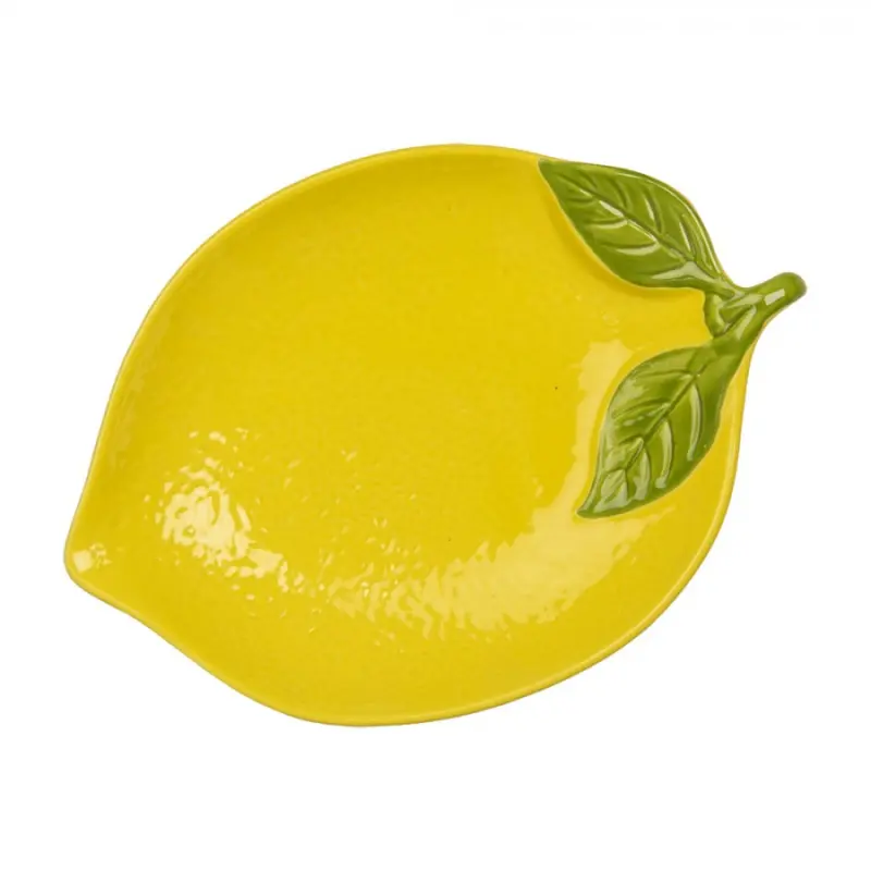 Žlutá keramická miska ve tvaru citronu XL – 25x18x3 cm