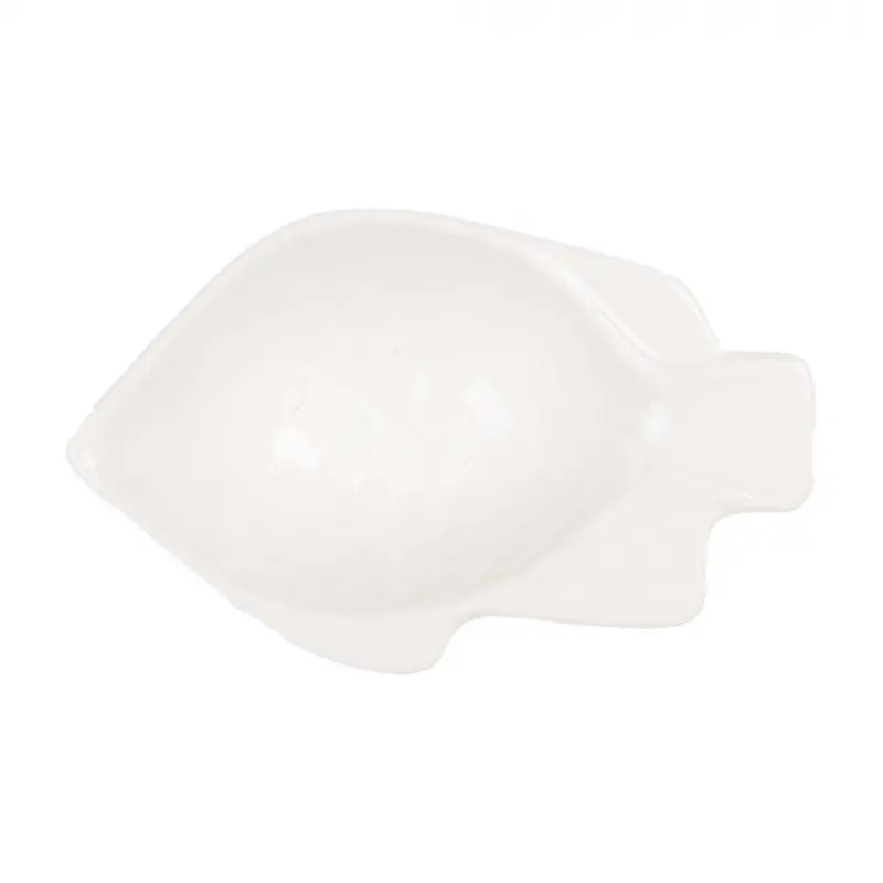 Malá bílá porcelánová mistička ve tvaru ryby – 25 ml