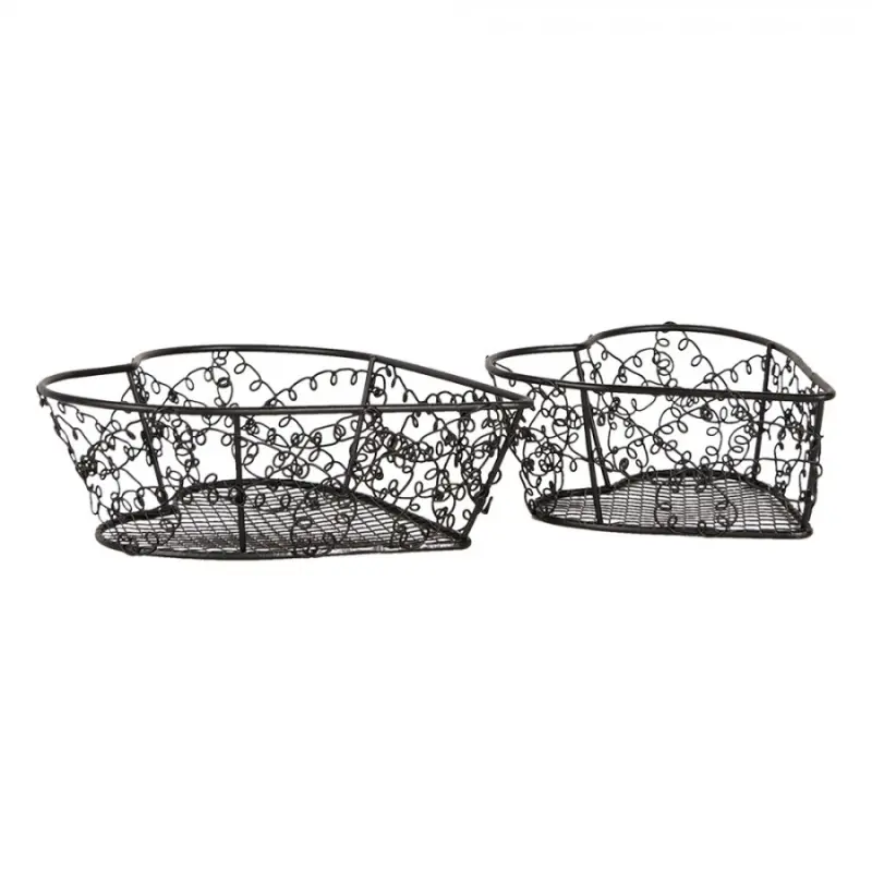 Sada 2 drátěných misek ve tvaru srdce Filigraine – 16x16x5 / 12x12x5 cm