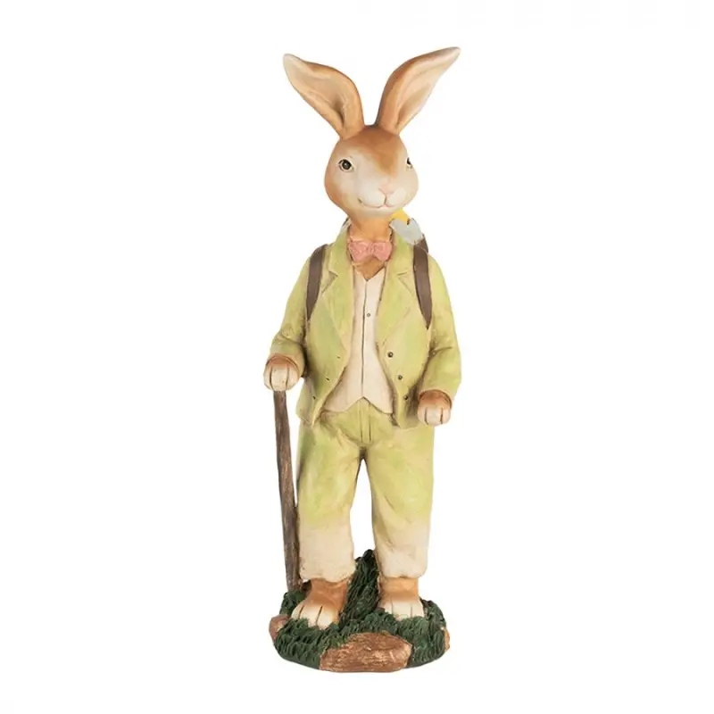 Velikonoční dekorace velký králičí cestovatel nesoucí vajíčko – 32 cm