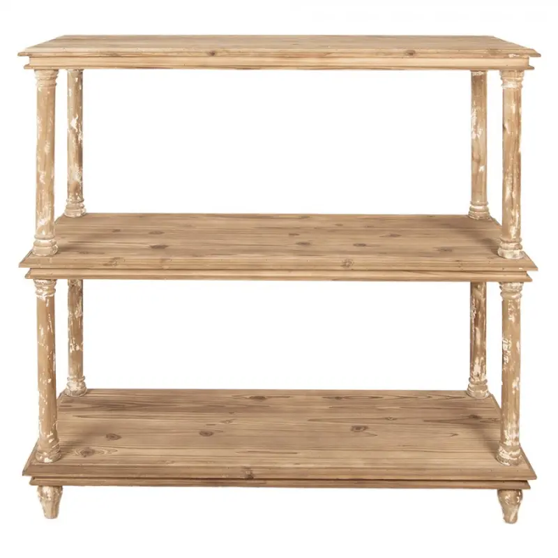 Přírodní antik dřevěný konzolový stolek / regál Bookrino - 110*40*113 cm Clayre & Eef