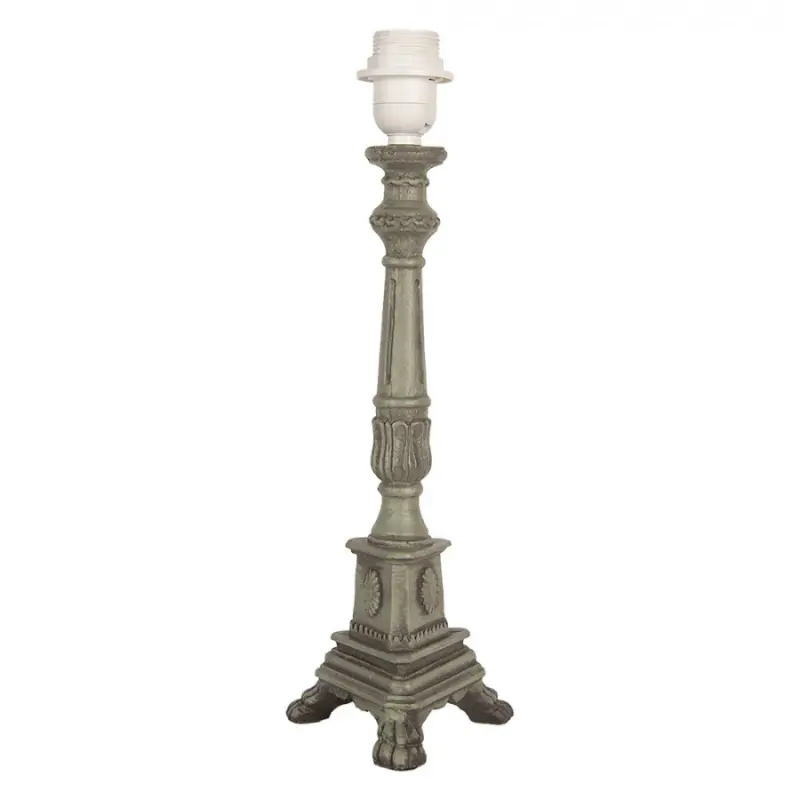 Zelenošedá dřevěná základna k lampě Blaasvogt – 14x14x42 cm