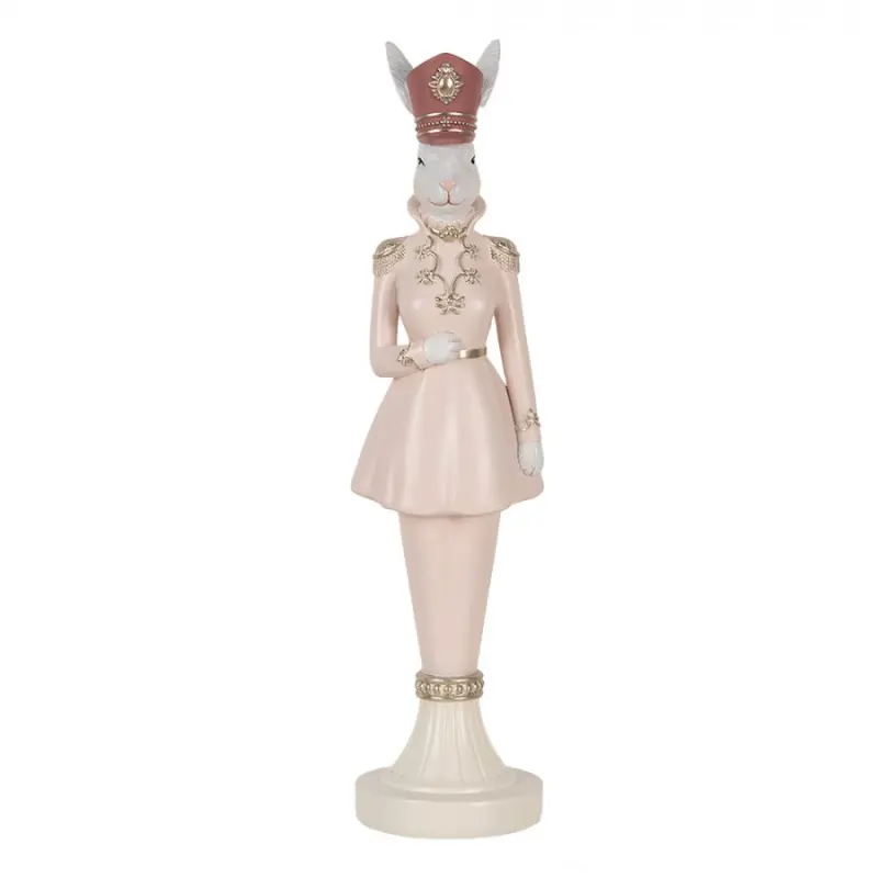 Dekorace figurka králičí žena v růžovém obleku - 9*9*35 cm Clayre & Eef