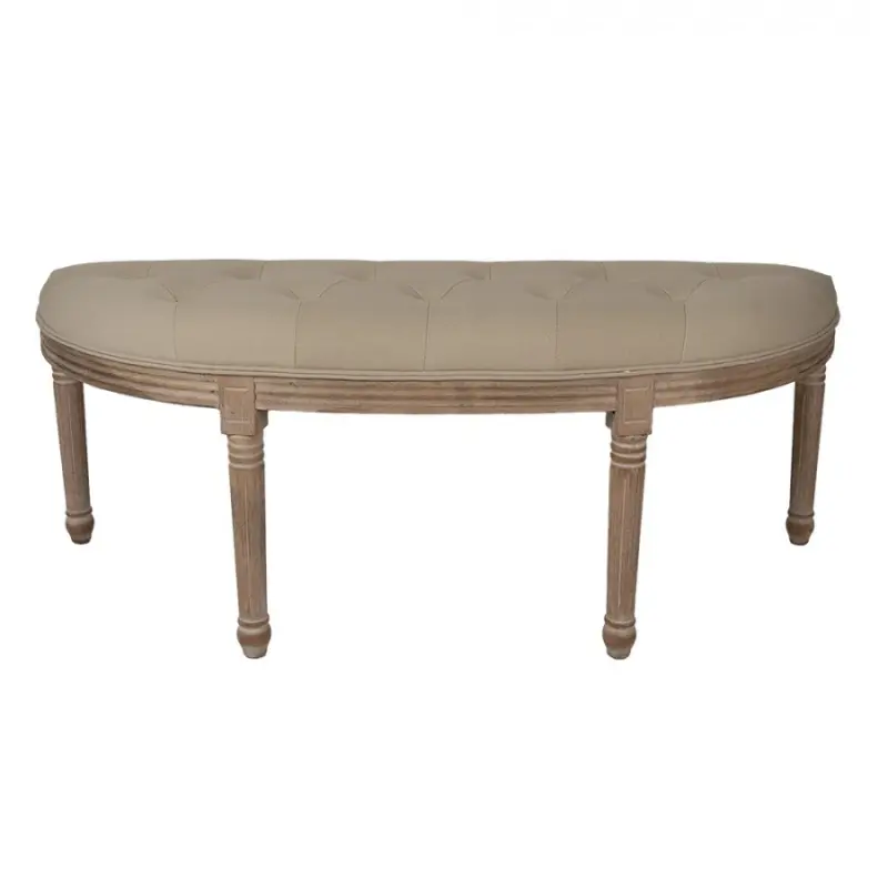 Hnědá čalouněná lavice do oblouku Angelique – 125x41x48 cm