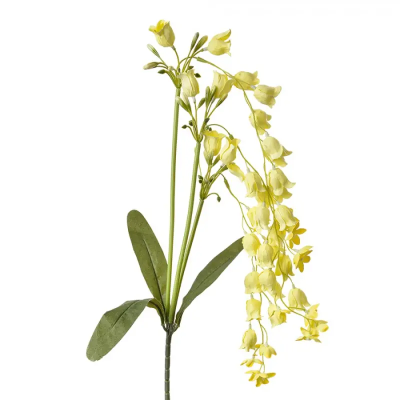 Umělá rostlina žluté zvonečky s listy – 80 cm